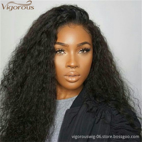 Vigorous 26 Inch Long Afro Kinky Curly Lace Front Wig Black Fluffy Synthetic Lace Black Wigs For Women Heat Resistant Fiber